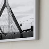 "Bridges of Boston" - Art Print in Black and White by Kelsey McNatt - Frame Close-up