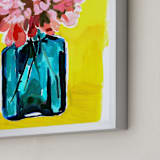 "Peony Bottle" - Art Print in sunshine by Betty Hatchett - Frame Close-up