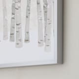 "Birch Woods in Winter" - Art Print in Ivory by Shannon Chen of Four Wet Feet Studio - Frame Close-up