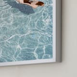 "Going for a Swim" - Art Print in Pool Blue by Whitney Deal - Frame Close-up