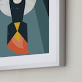 "Rocket to the Moon" - Art Print in Midnight Blue by Morgan Kendall - Frame Close-up