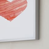 "heart stripes in watercolor" - Art Print in Rose by Belia Simm - Frame Close-up