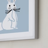 "Nursery Bunny" - Art Print in Pale baby blue by Luz Alliati - Frame Close-up