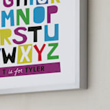 "Paper Cut ABCs" - Personalized Art Print in Plum by Ampersand Design Studio - Frame Close-up