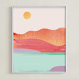 "Looking Far West" - Art Print in Pink Blush by sue prue - Framed