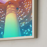 "spaceship" - Art Print in Orange-blue by Igor - Frame Close-up