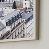"Dancing Rooftops" - Art Print in Blue by Anna Argiropoulos - Frame Close-up