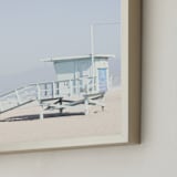 "The Pastel Blue Lifeguard House" - Art Print in Pastel blue by Caroline Mint - Frame Close-up