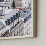 "Dancing Rooftops" - Art Print in Blue by Anna Argiropoulos - Frame Close-up