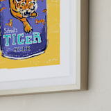 "Beer Diptych (ii)" - Art Print in Gold and Blue by Zoe Pappenheimer - Frame Close-up