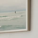 "Paddleboard Solitude" - Art Print in Warm mist by Jacquelyn Sloane Siklos - Frame Close-up