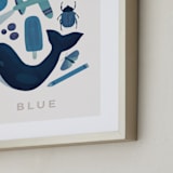 "Ten Blue Things" - Art Print in Blue by Ana Peake - Frame Close-up