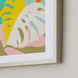 "Tropical Vibes" - Art Print in Olive Green by Dominique Vari - Frame Close-up