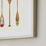 "Let's Get Paddles" - Art Print in Wood by SUWACHI - Frame Close-up