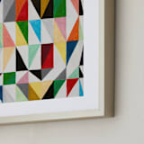 "Triangle Grid" - Art Print in Bone by Jane Clark - Frame Close-up