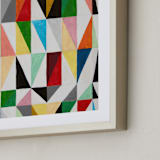 "Triangle Grid" - Art Print in Bone by Jane Clark - Frame Close-up