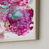 "A Day Dream" - Art Print in Greens and Pinks by Michelle Jean - Frame Close-up