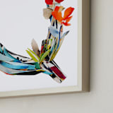 "Collage letter Q" - Art Print in Quinacridone by Kiana Lee - Frame Close-up