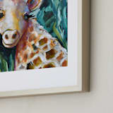 "Raffie the Giraffe" - Art Print in Sky Blue by Lauren Rutley - Frame Close-up