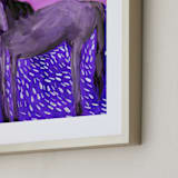 "Rustic Horse" - Art Print in Pink and Purple by Lauren Rutley - Frame Close-up