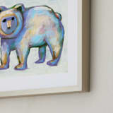 "The Quiet Bear" - Art Print in Cream and Lavender by Lauren Rutley - Frame Close-up