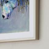 "Horse Dancer" - Art Print in Sky Blue by Lauren Rutley - Frame Close-up