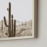 "Desert Cacti 1" - Art Print in Gold Dust by Lisa Assenmacher - Frame Close-up