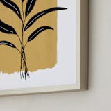 "Botanical Study" - Art Print in Mustard by Johanna Phillips Huuva - Frame Close-up