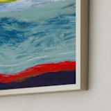 "Layers of Abstraction 1" - Art Print in Sea Blue by Camille Pietrow - Frame Close-up