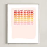 "Retro Summer" - Art Print in Pink Ombre by Kisco Print Shop - Framed