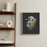 "Night Mint Blossom" - Art Print in velvet black by Jenny Brown - In a Room