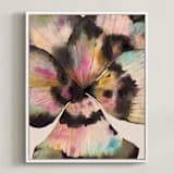 "Bloom in Ink" - Art Print in Carnation by Tae Lee - Framed Canvas