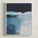 "Rushing Waterfall" - Art Print in Blue Waterfall by AlisonJerry - Framed Canvas