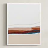 "Warm Pacific Seascape Diptych II" - Art Print in navy blue by Caryn Owen - Framed Canvas