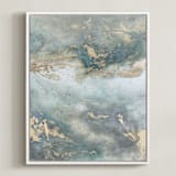 "Luminous Smoke No. 2" - Art Print in Sage & Gold by Julia Contacessi - Framed Canvas