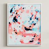 "Grapefruity" - Art Print in Coral by Katie Craig - Framed Canvas