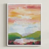 "Leaving Ojai" - Art Print in Vibrant Pink by sue prue - Framed Canvas