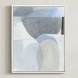 "Construct 3" - Art Print in Soft Blues by Ashleigh Ninos - Framed Canvas