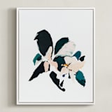 "Botanical Series #4" - Art Print in Dark blue by Caryn Owen - Framed Canvas