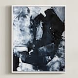 "Stormy Seas 03" - Art Print in Navy Blue by Sara Kraus - Framed Canvas