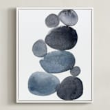 "stone pile" - Art Print in indigo blue by Kelly Witmer - Framed Canvas