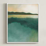"Tranquil Harbor" - Art Print in Tranquil Green by AlisonJerry - Framed Canvas