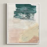 "The Layers Beneath" - Art Print in lush green by Lauren Packard - Framed Canvas
