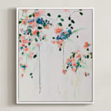 "Cascade" - Art Print in Coral by Sonal Nathwani - Framed Canvas