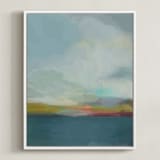 "Morning Walk" - Art Print in Morning Blue by AlisonJerry - Framed Canvas