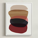 "Blobby Calm" - Art Print in camel red by Svitlana Martynjuk - Framed Canvas