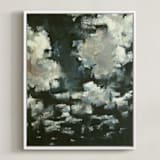 "Night Clouds" - Art Print in Midnight Blue by Kelly Johnston - Framed Canvas