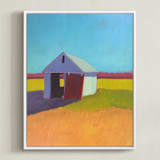 "Pumpkin Shed" - Art Print in Orange Gold by Carol C. Young - Framed Canvas