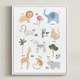 "Safari Friends 1" - Art Print in Safari by Teju Reval - Framed Canvas