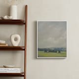 "Rosy Tomorrow I" - Art Print in Grey Blue by Stephanie Goos Johnson - In a Room